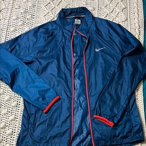 Nike Windbreaker Jacket in Blue with Red Accents